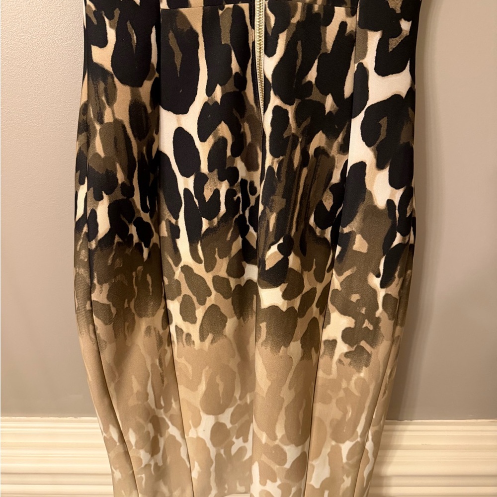 CALVIN KLEIN Ombre Leopard Neoprene Slimming Sheath Dress Sz 4 Animal Print - Picture 6 of 8